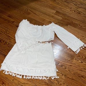 Lulus White Tassel 2-Pc bachelorette honeymoon